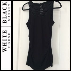 WHBM Ruched Eyelet Detail Top